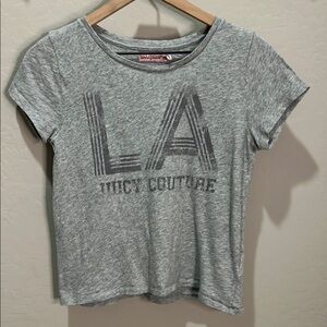 Vintage Juicy Couture Shirt Tshirt Top Gray Short Sleeve Y2K LA Los Angeles